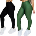 Kit 2 Calças Legging Femininas Suplex Liso Zero Transparência e Cintura Alta