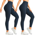 Kit 2 Calças Legging Femininas Suplex Liso Zero Transparência e Cintura Alta