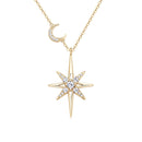 Colar Feminino Lua Estrela Ouro