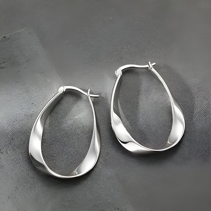 Brinco Argola Torcida Prata