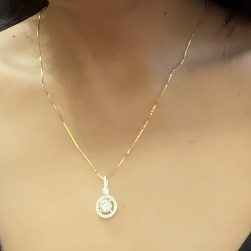 Colar Feminino De Diamante Banhado A Ouro 14k Lumina