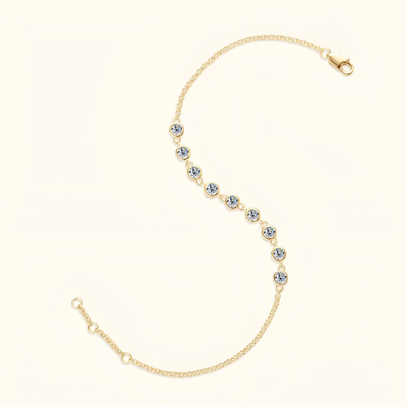 Pulseira Feminina Ouro com Zircônias