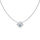 Colar Feminino de Prata Zircônia Ponto de Luz