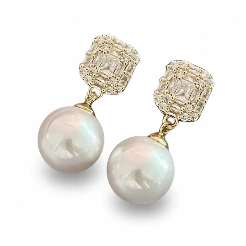 Brinco de Pérola com Zircônias