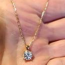 Colar Feminino Solitário Ouro com Zircônia