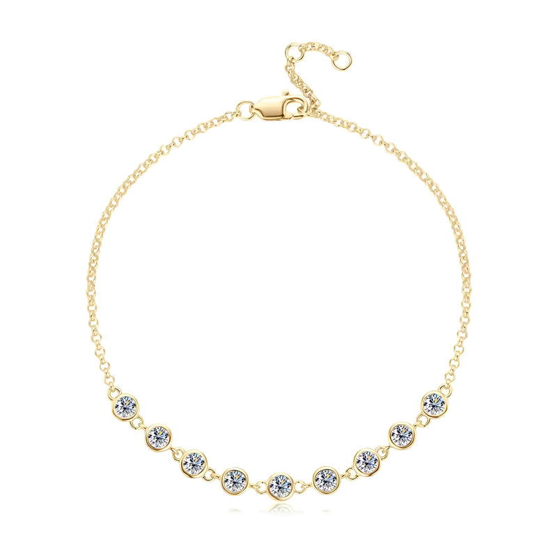 Pulseira Feminina Ouro com Zircônias