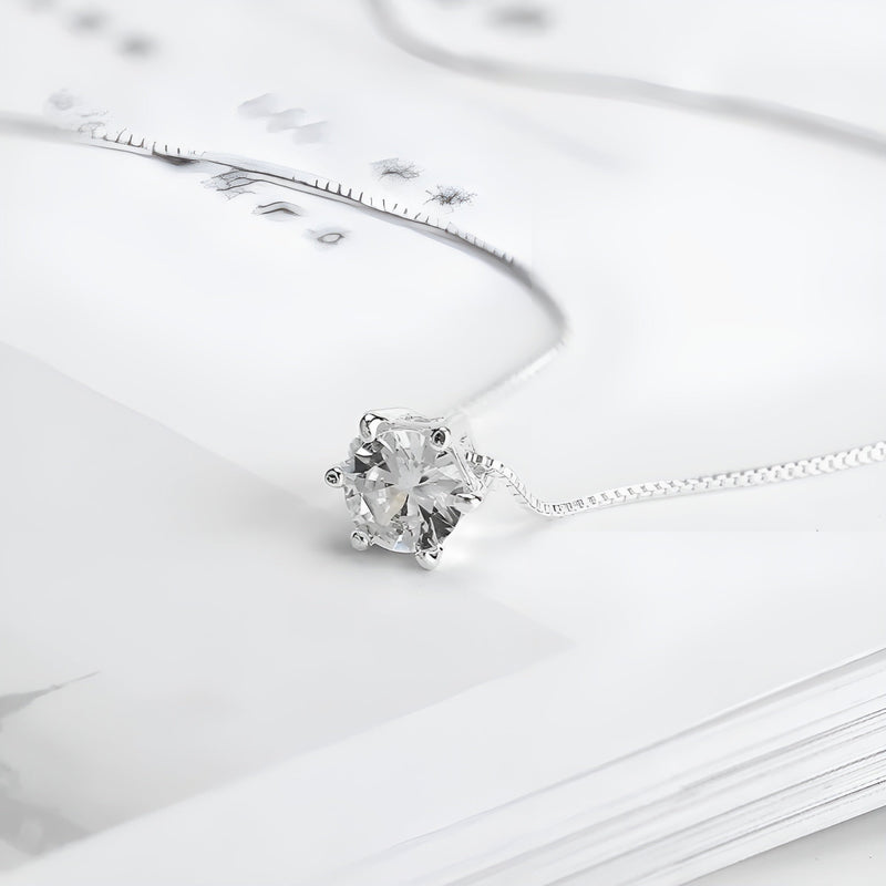 Colar De Prata Com Pingente Zircônia