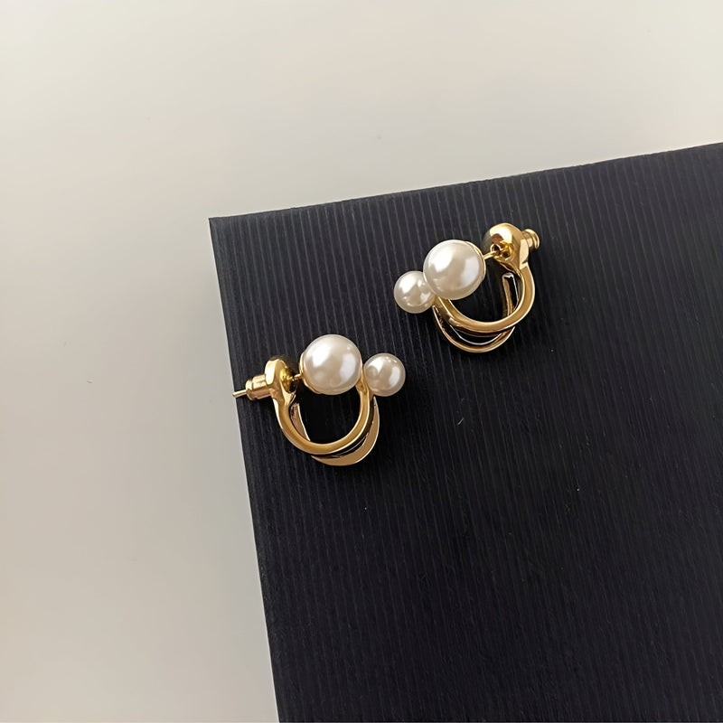 Brinco De Ouro Dupla Pérola