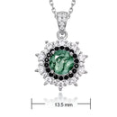 Colar Feminino Luxo Esmeralda Prata