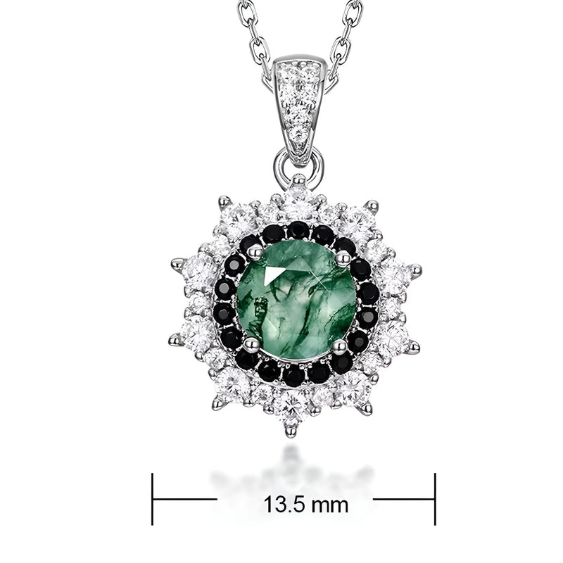 Colar Feminino Luxo Esmeralda Prata