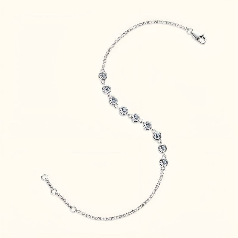 Pulseira Feminina Prata com Zircônias