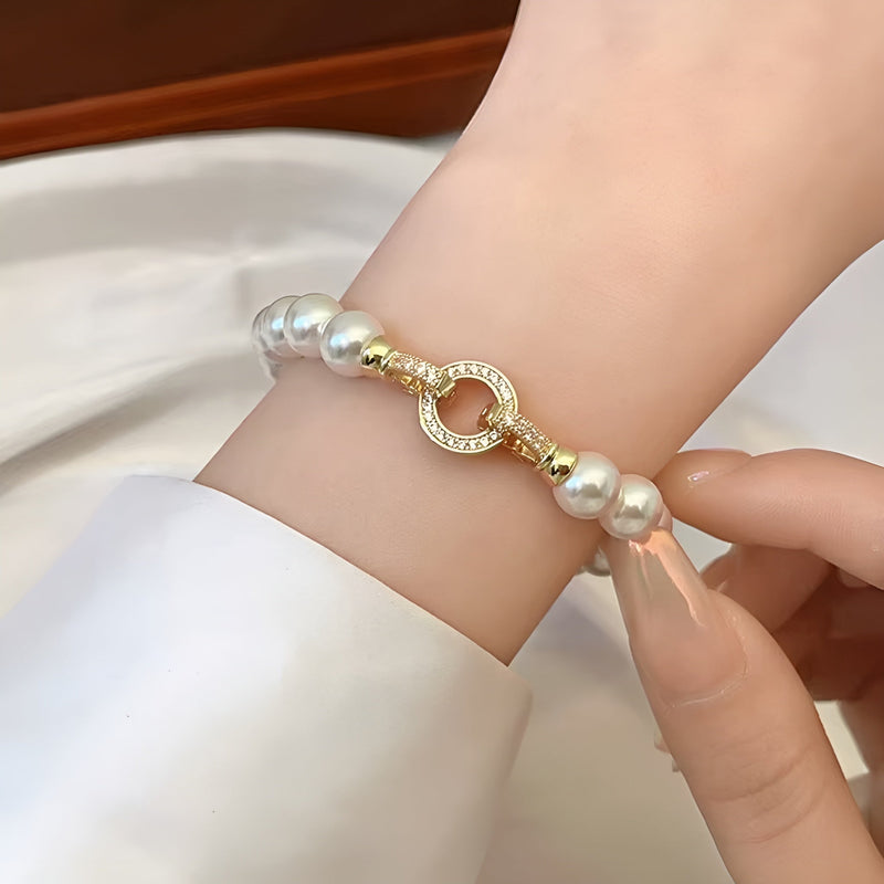 Pulseira de Ouro com Pérolas