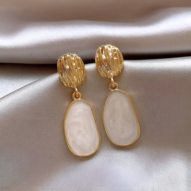 Brinco De Ouro Pêndulo Perolado