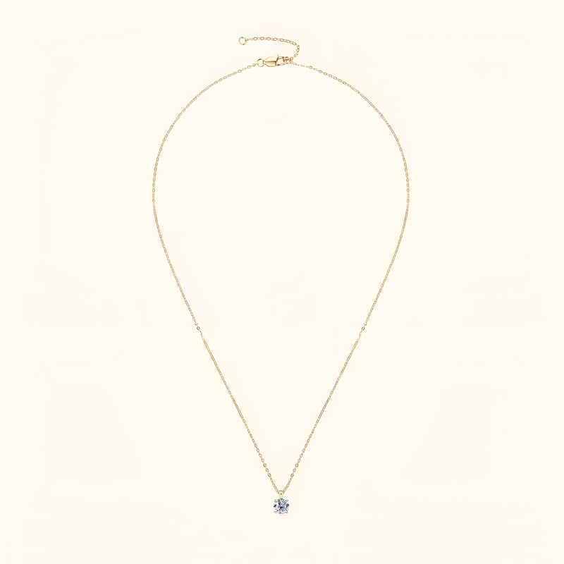 Colar Feminino Solitário Ouro com Zircônia