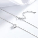 Colar Feminino de Prata Zircônia Ponto de Luz