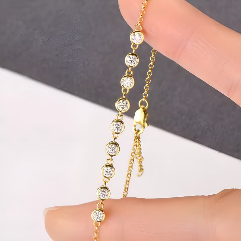 Pulseira Feminina Ouro com Zircônias