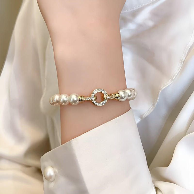 Pulseira de Ouro com Pérolas