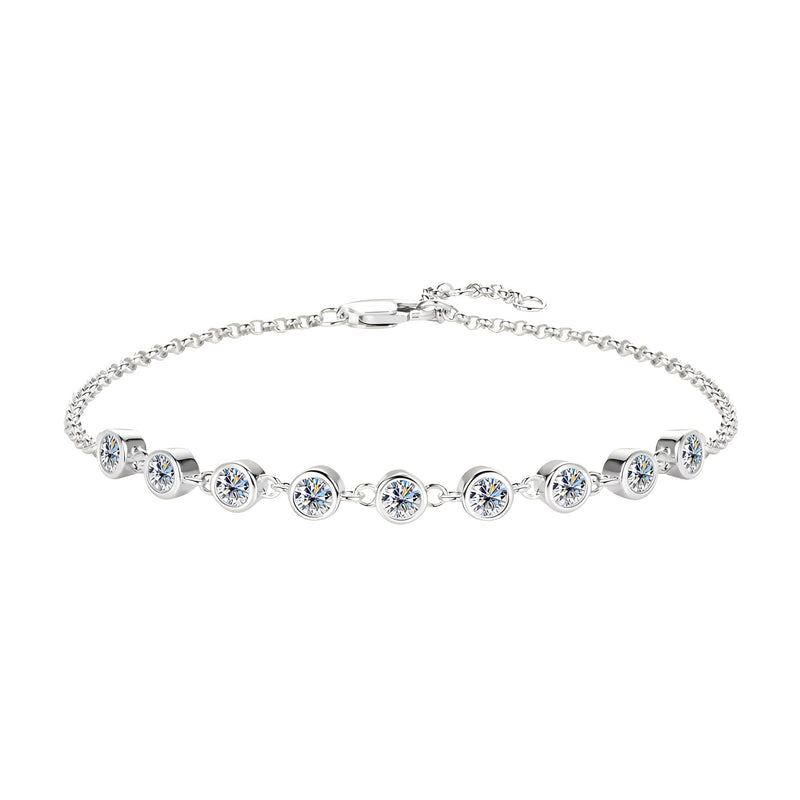 Pulseira Feminina Prata com Zircônias
