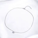 Colar Feminino de Prata Zircônia Ponto de Luz