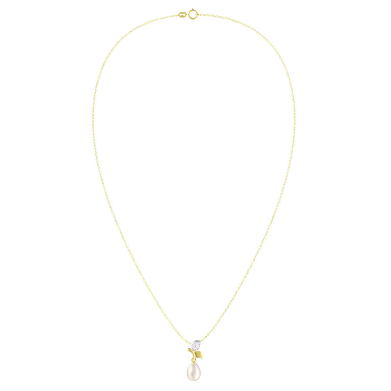 Colar Flor de Pérola Ouro