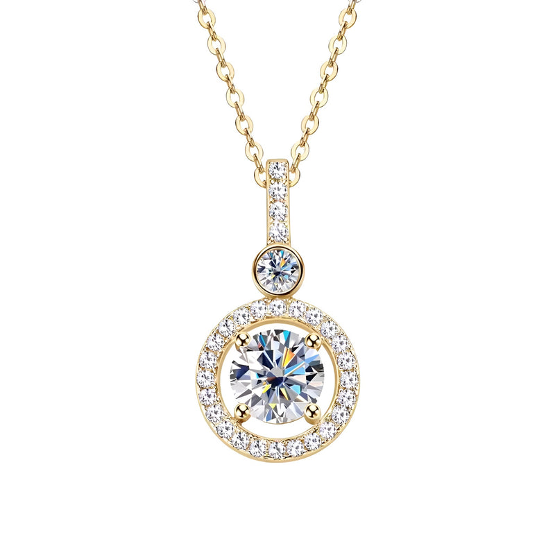 Colar Feminino De Diamante Banhado A Ouro 14k Lumina