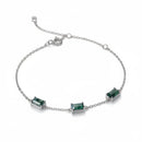 Pulseira Feminina de Prata Esmeralda