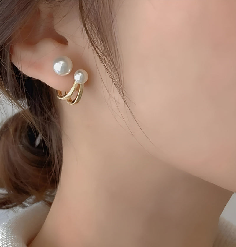 Brinco De Ouro Dupla Pérola