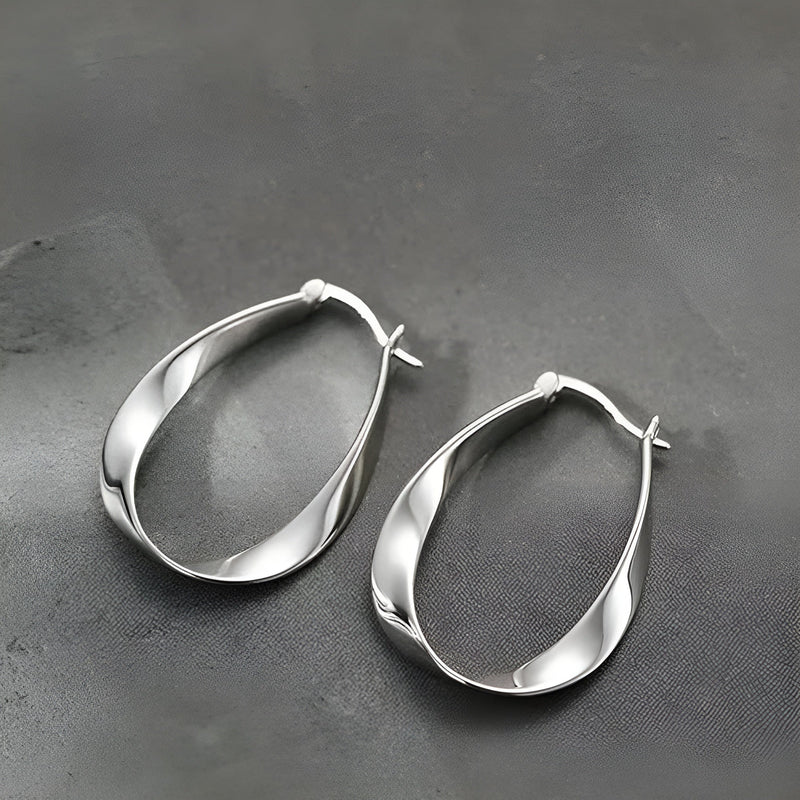 Brinco Argola Torcida Prata