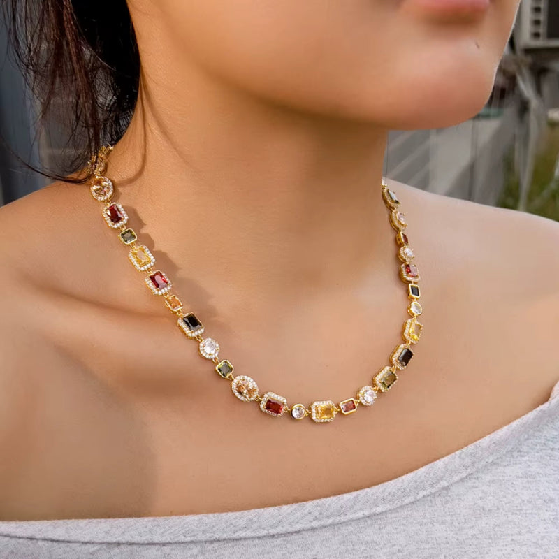 Colar Feminino Choker Zircônias