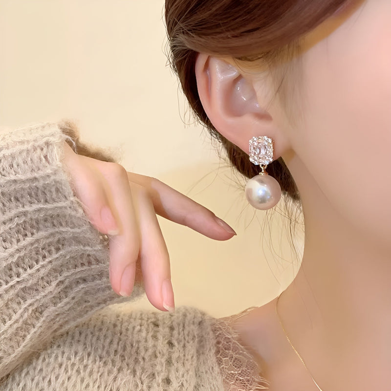 Brinco de Pérola com Zircônias