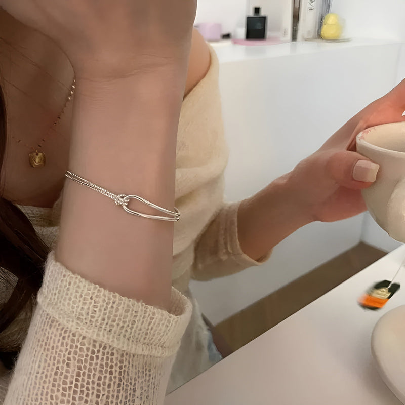 Pulseira Feminina de Prata Enlace