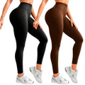 Kit 2 Calças Legging Femininas Suplex Liso Zero Transparência e Cintura Alta