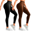 Kit 2 Calças Legging Femininas Suplex Liso Zero Transparência e Cintura Alta