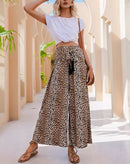 Calça Animal Print Cós Transpassado