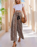 Calça Animal Print Cós Transpassado