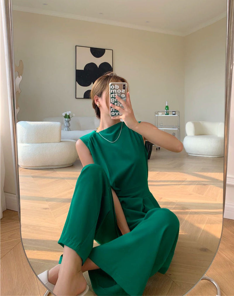 Macacão Polinésia com Amarração e Bolsos Laterais