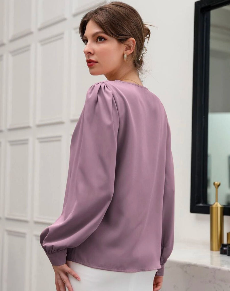 Blusa Olinda Decote V Com Pregas