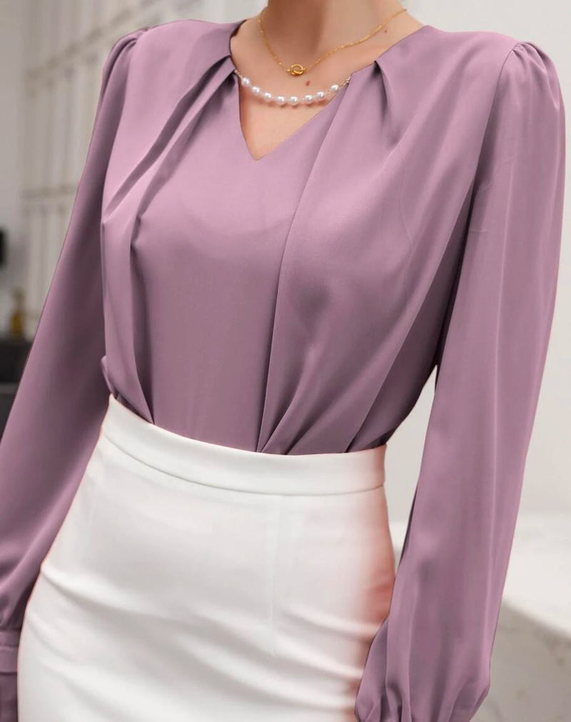 Blusa Olinda Decote V Com Pregas