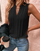 Blusa Pequi sem Mangas e Pregas Frontais