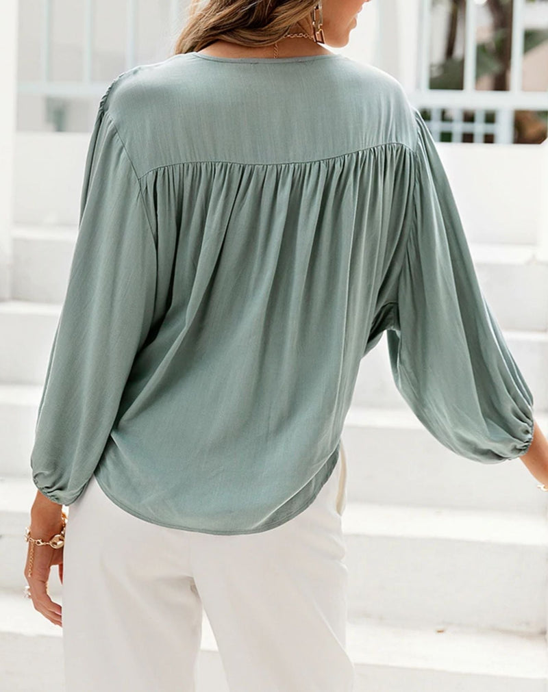 Blusa Puff Mangas Bufantes