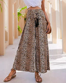 Calça Animal Print Cós Transpassado