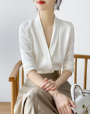 Blusa Camberra Decote V Transpassado