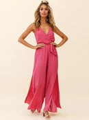 Macacão Cayman com Decote V e Fenda Lateral