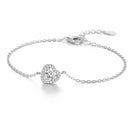 Pulseira de Prata Zircônia Coração