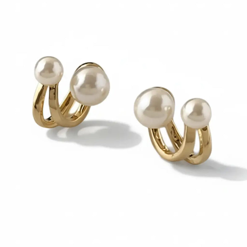 Brinco De Ouro Dupla Pérola