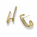 Brinco De Ouro Com Zircônias