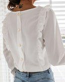 Blusa Diamond com Babados e Mangas Longas