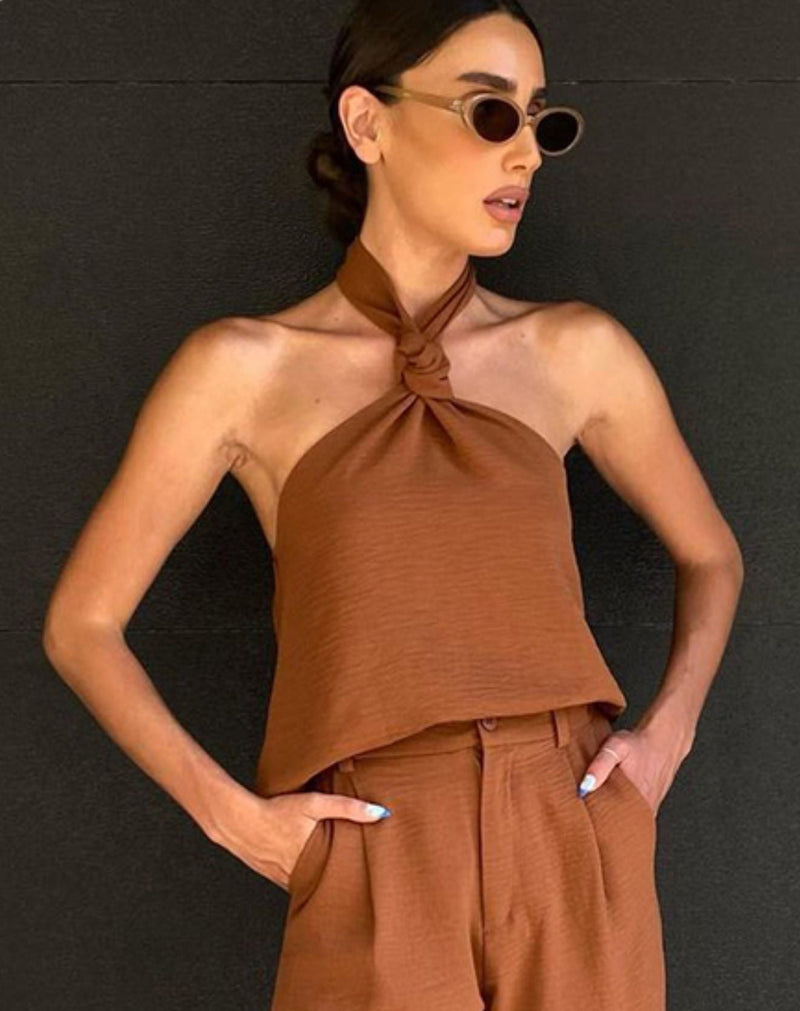 Blusa Gabb Frente Única com Detalhe em Nó