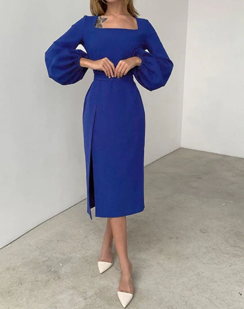 Vestido Midi Femme Mangas Bufantes