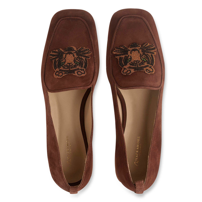 Mocassim Camurça Chocolate Tigre